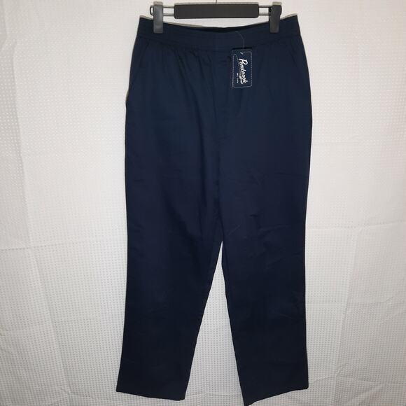 NWT Pembrook L Pants Women’s Navy Blue Pull On Comfort Cotton Blend Elastic - Picture 1 of 6